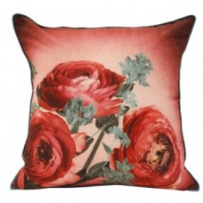 FLORAL RED GARDEN CUSHION COVERS  45cmX45cm   